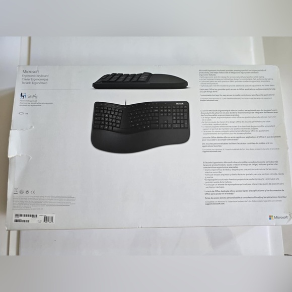 Microsoft Ergonomic Keyboard Model 1878 NEW Wired LXM-00001 - Picture 2 of 5